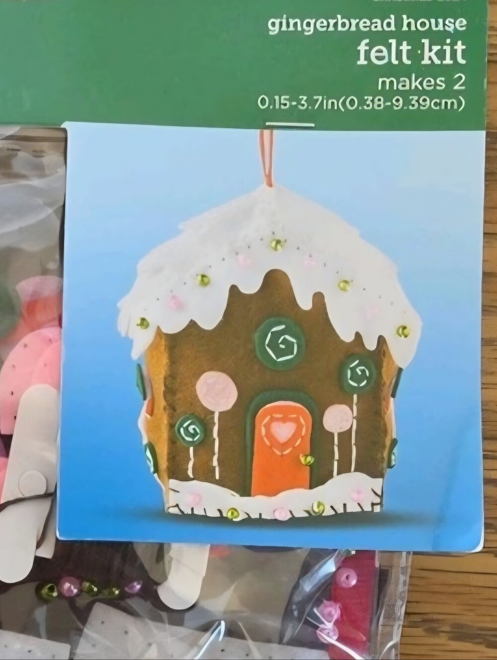 Gingerbread House Ornaments Felt Kit 2017 Christmas Tree Felt Stitching Beading